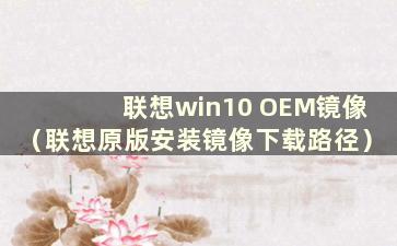 联想win10 OEM镜像（联想原版安装镜像下载路径）